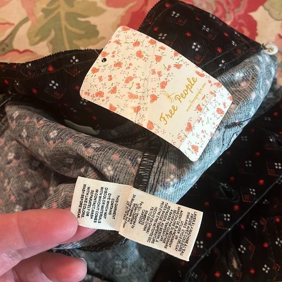 Y2K Vibe FREE PEOPLE sz 32 JOANI Cozy Graphic Corduroy Mini ButtonFront $68 NEW - Picture 11 of 14